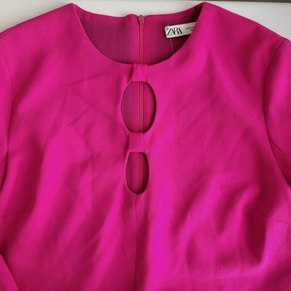 NWT Zara Hot Pink mini dress, M. - Picture 3 of 10